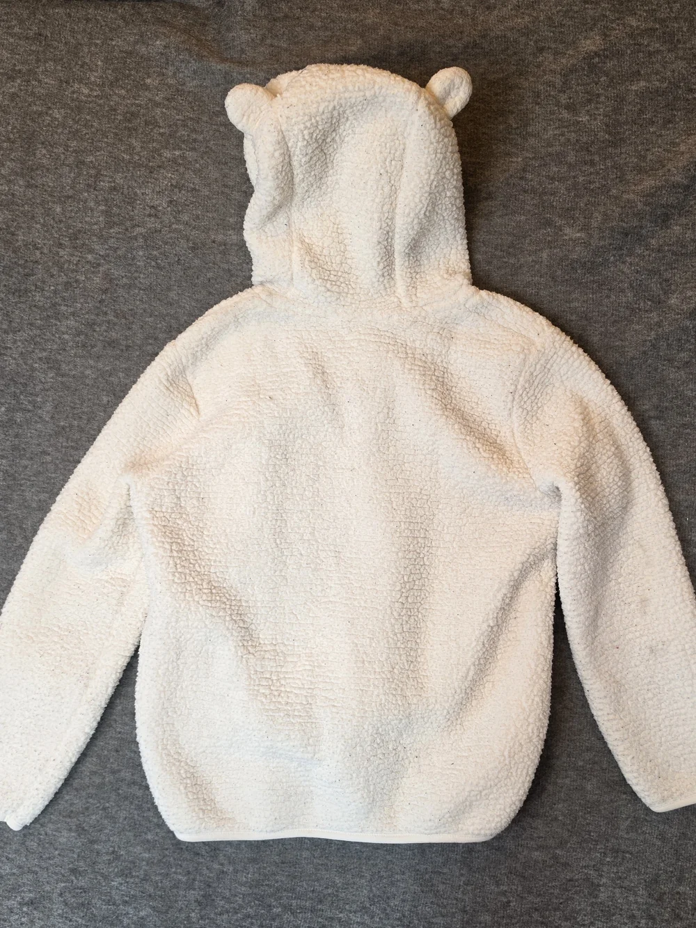 Gymboree Polar Bear Sherpa Zip-Up Hoodie 10 Cream 3D Polar Bear Outdoor Nature
